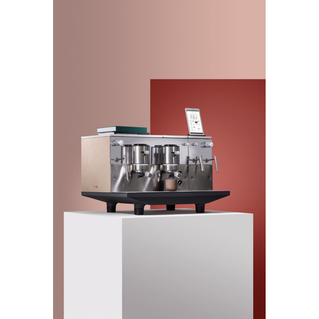 IBERITAL VISION Smart 2 Groups Espresso Machine - Wood Mirror|mkayn|مكاين
