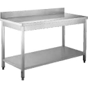 Stainless Steel Service Table with backsplash - undershelf  1.8m (WTD-182B)|mkayn|مكاين