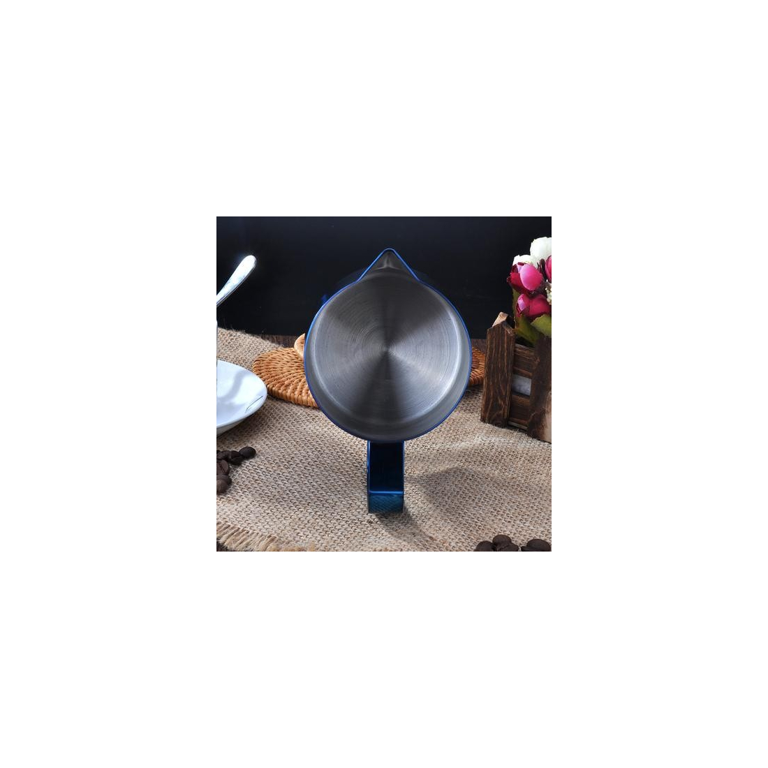 Barista Space (F3) Stainless Steel Blue Milk Pitcher 350ml|mkayn|مكاين