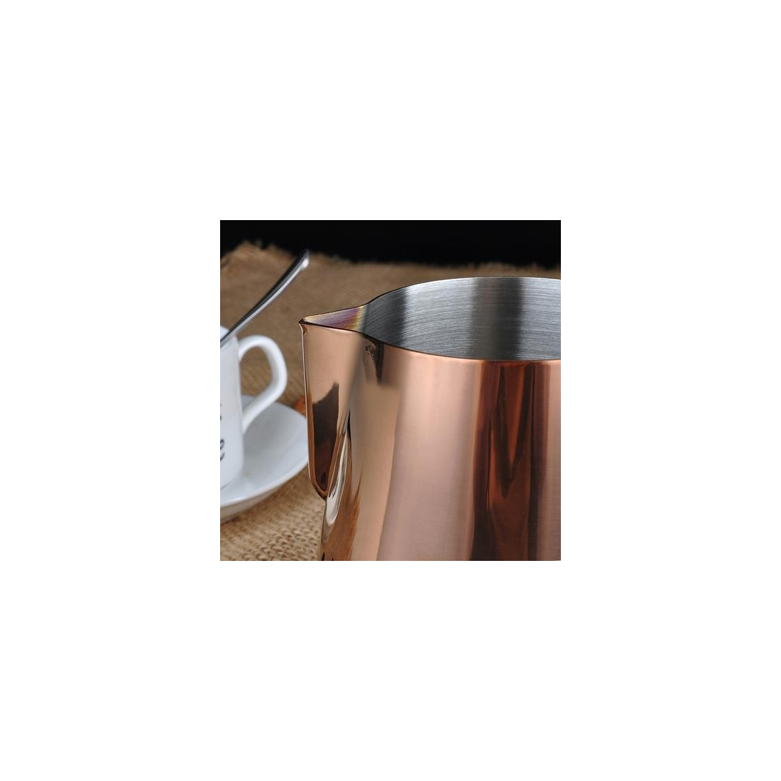 Barista Space (F15) Stainless Steel Rose Gold Milk Pitcher 350ml|mkayn|مكاين