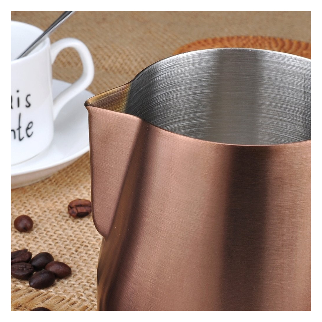Barista Space (F17) Stainless Steel Copper Milk Pitcher 350ml|mkayn|مكاين