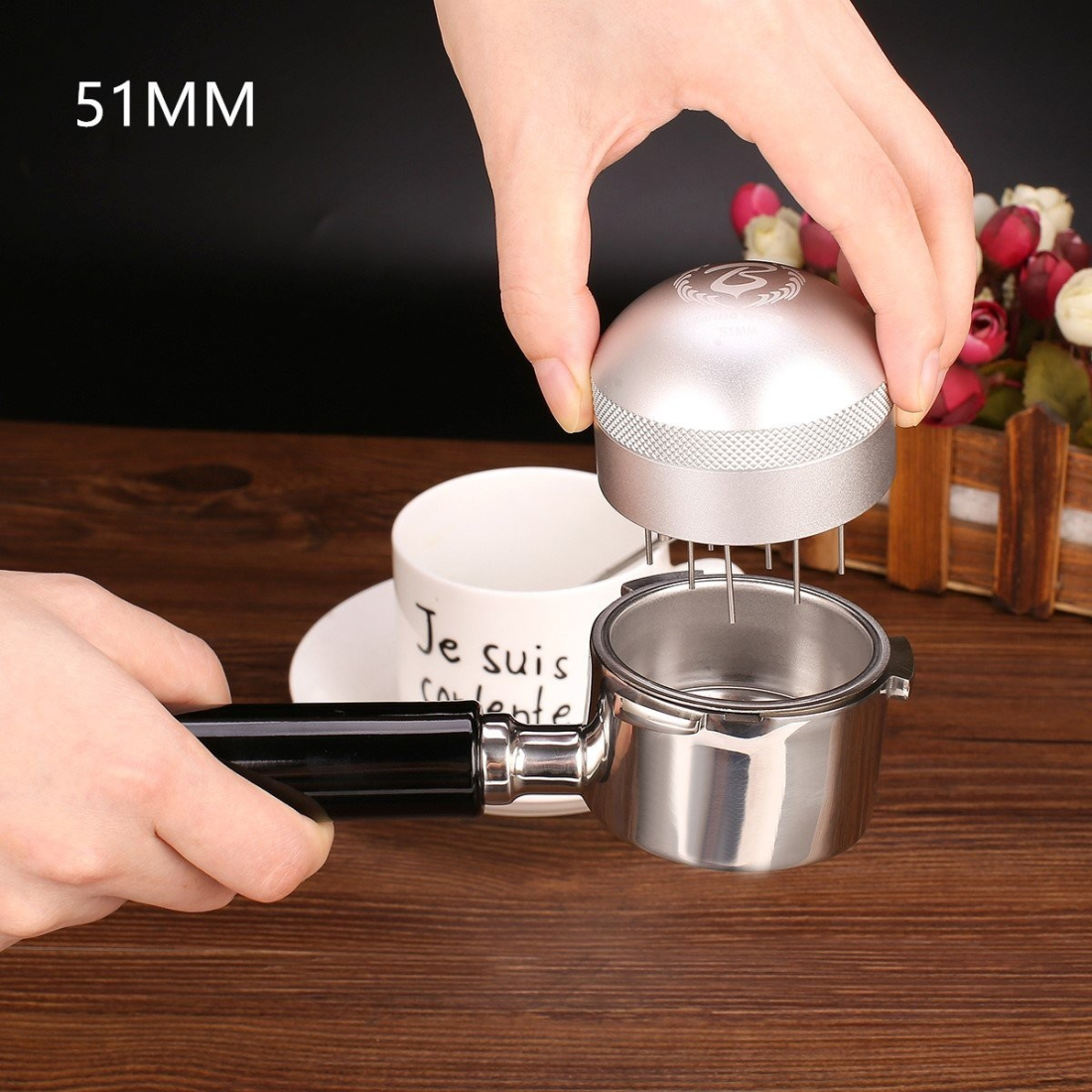 Barista space (C3) Coffee Needle Distribution Tool 51mm Silver|mkayn|مكاين