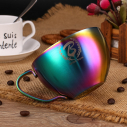 Barista space (CC11) Stainless Steel Multicolor 250ml Cafe Latte Art Cup|mkayn|مكاين