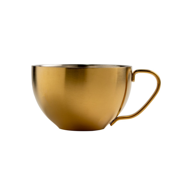 Barista space (CC13) Stainless Steel Golden 250ml Cafe Latte Art Cup