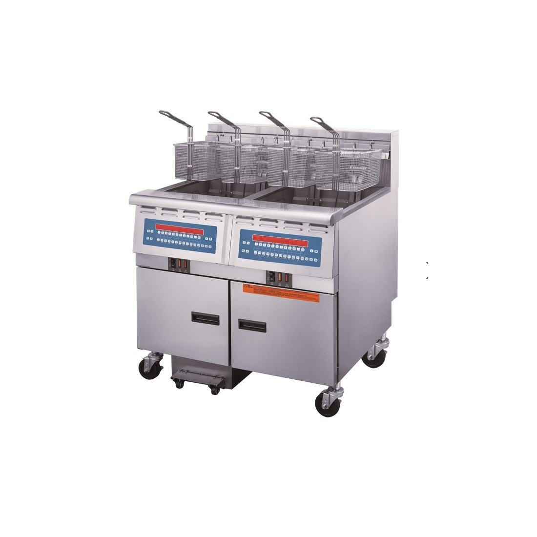 OMAJ (NTP184-2EF) Double Digital Electric Fryer With Filtration 37.8x2 L 34 KW|mkayn|مكاين