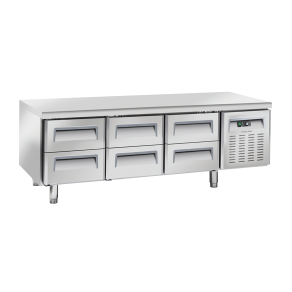 COOL HEAD ,U-GN3160TN, Low Hight Worktop Chiller With 6 Drawers