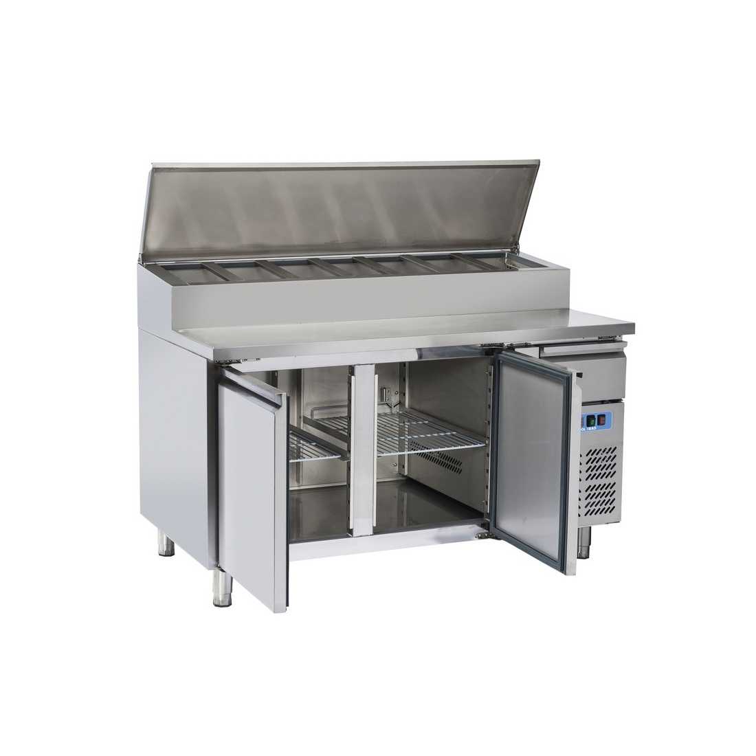 COOL HEAD ,SH2800, Pizza & Sandwiches Preparation Chiller With Two Doors - Depth 80 cm
