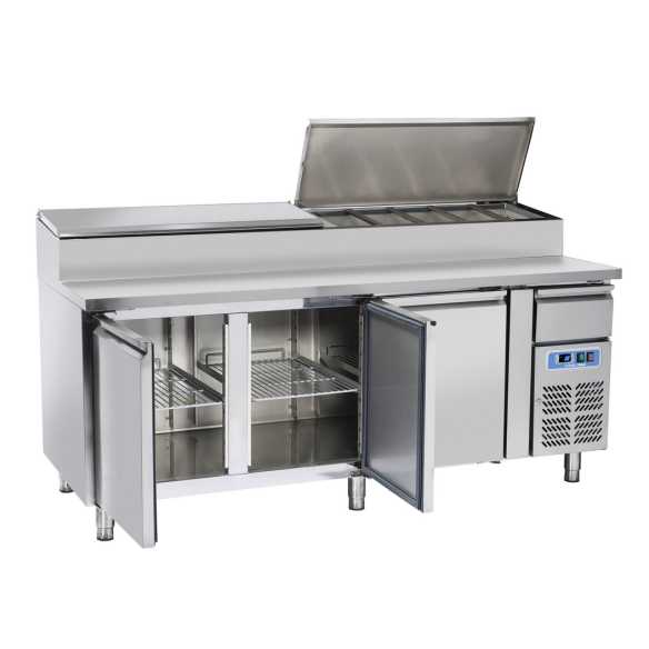 COOL HEAD ,SH3700, Pizza & Sandwiches Preparation Chiller With Three Doors - Depth 70 cm