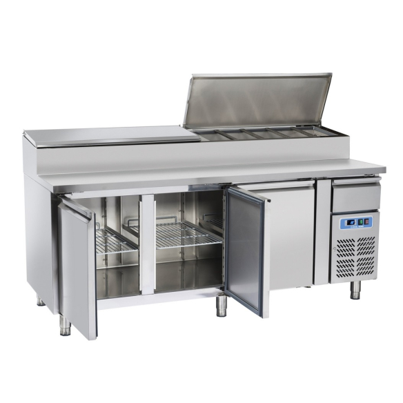COOL HEAD ,SH3800, Pizza & Sandwiches Preparation Chiller With Three Doors - Depth 80 cm
