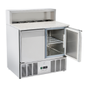 COOL HEAD ,CRP90, Pizza & Sandwiches Preparation Chiller With Two Doors And Granite Worktop - Depth 70 cm|mkayn|مكاين