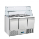 COOL HEAD ,CRQ93, Sandwich and Salad Prep Refrigerator with Three Doors and Curved Display Glass|mkayn|مكاين