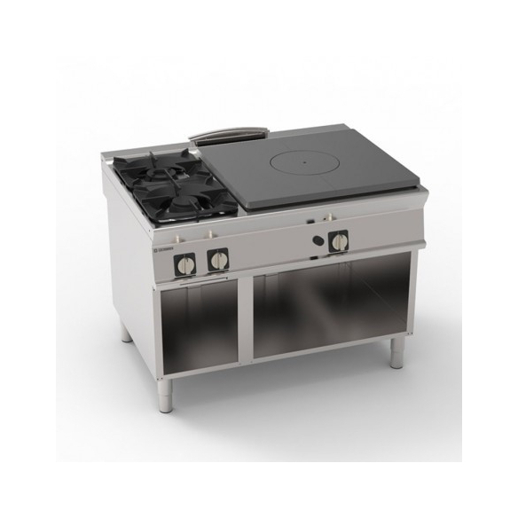 Tecnoinox ,PCPG12FG9, Professional Freestanding Gas Solid Top with 2 Burners