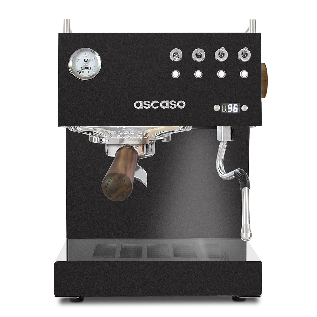 ASCASO ,UNO.22, 1 Group Coffee Machine Uno PID Black with Wooden Handles
