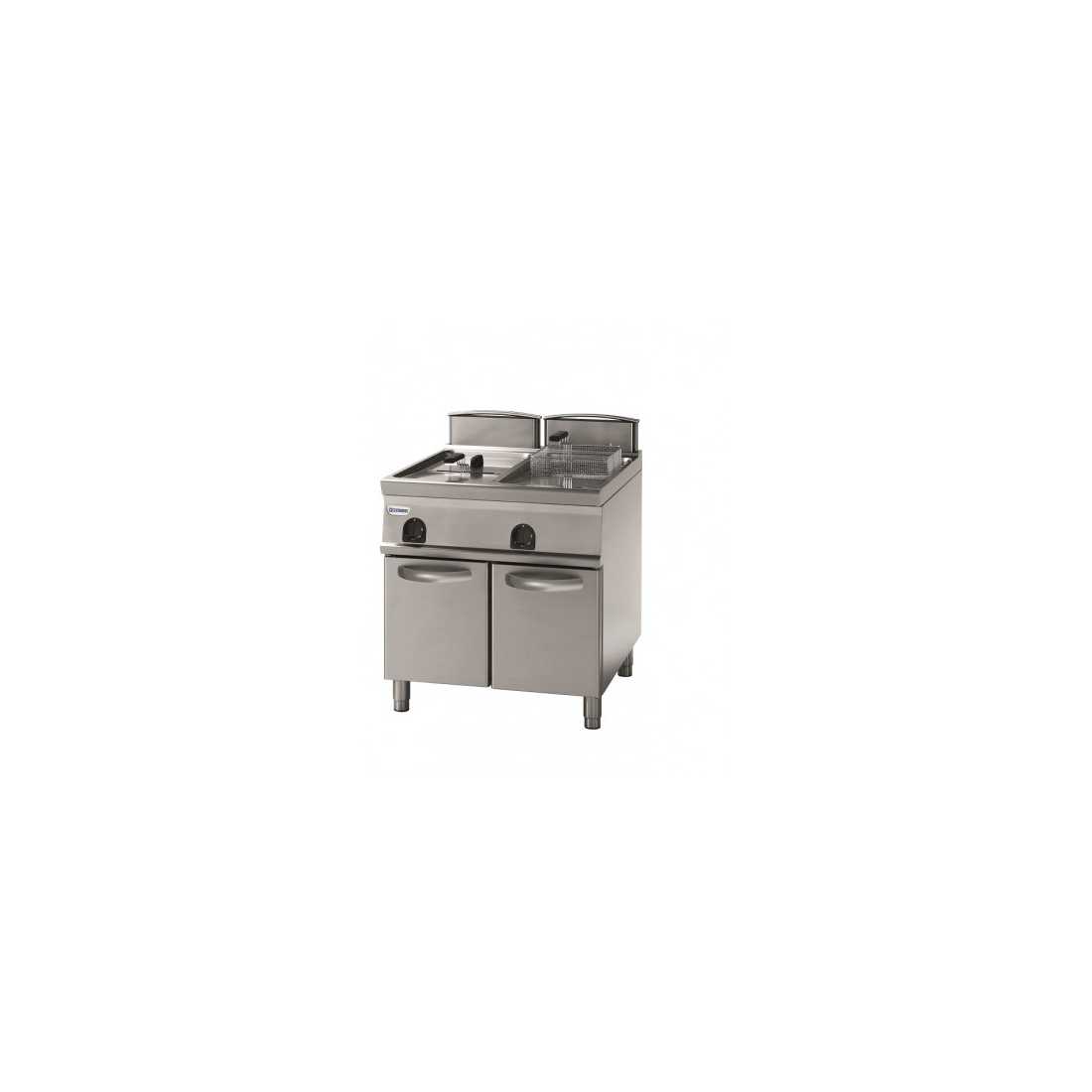 Tecnoinox ,FRV87FG9T, High-Capacity Freestanding with Cabinet Double Gas Deep Fryer 34L Total