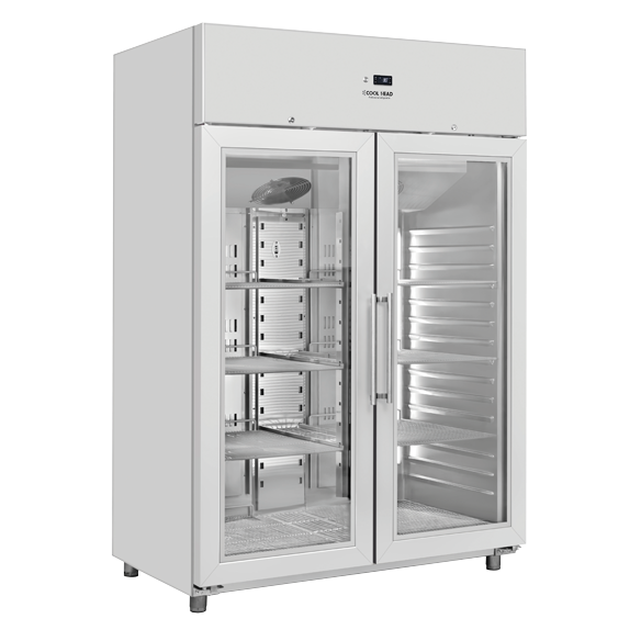 Cool head ,QRG12, two-door upright glass refrigerator