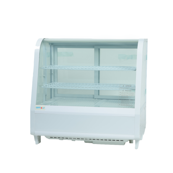 OMAJ XCW-100L White Cake Display Chiller  Countertop Curved Glass -70cm
