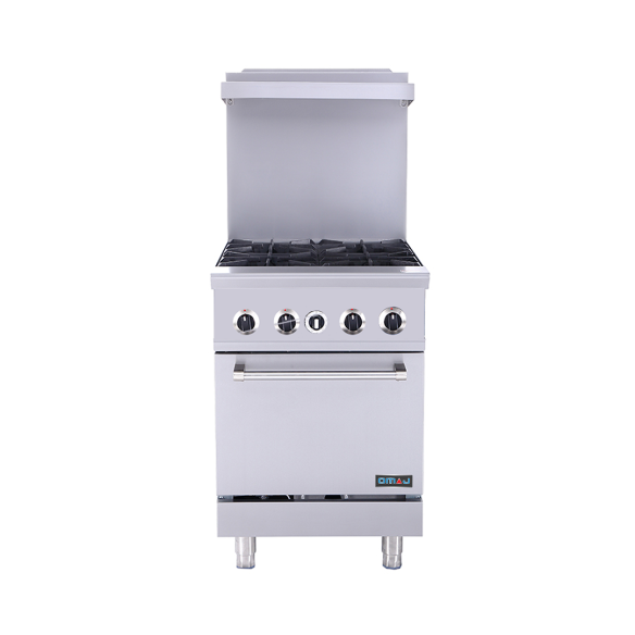 Tecnoinox ,PFG8G9, Professional Gas Range 4 Burners with 2/1GN Electric Oven|mkayn|مكاين